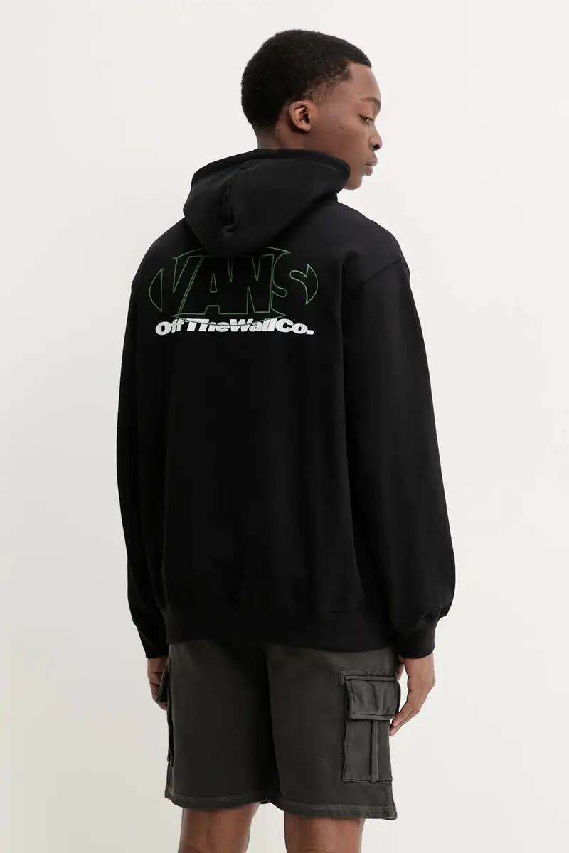 felpa in cotone uomo colore nero con cappuccio VN000M1PBLK1 miniatura 3