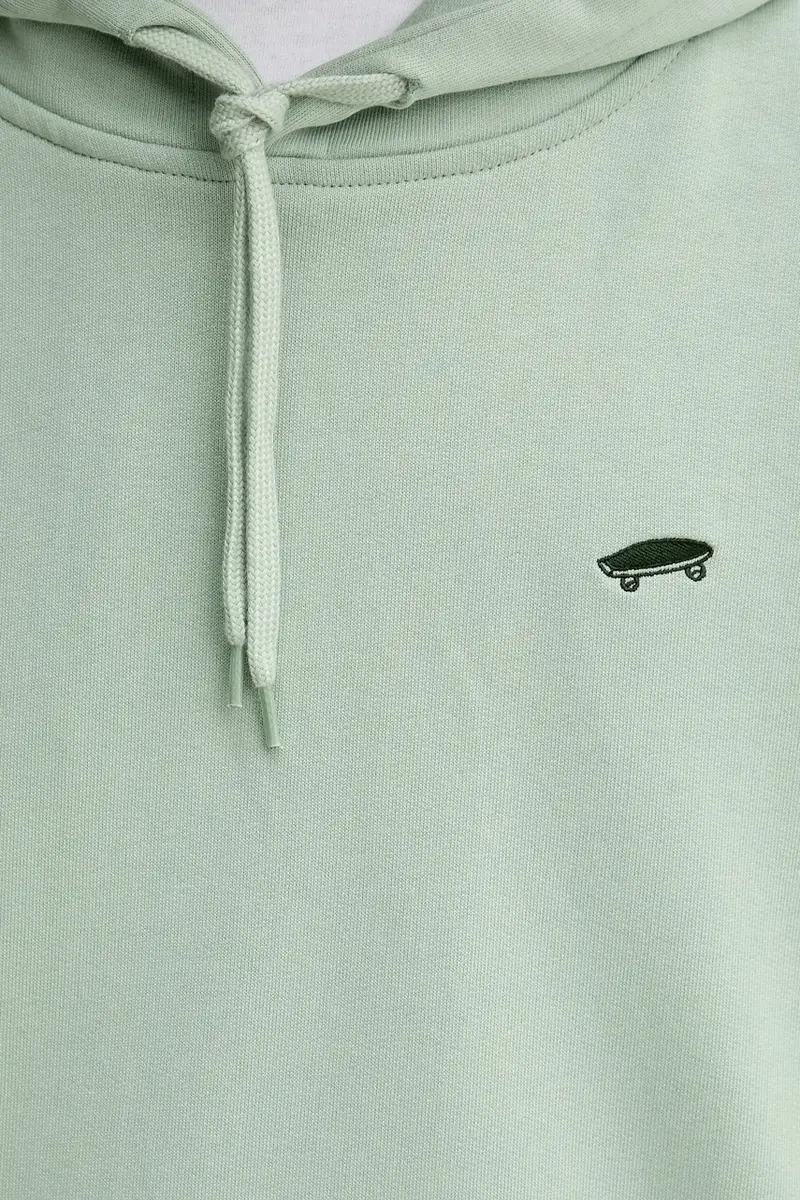 felpa in cotone uomo colore turchese con cappuccio VN000P58EMW1 miniatura 4