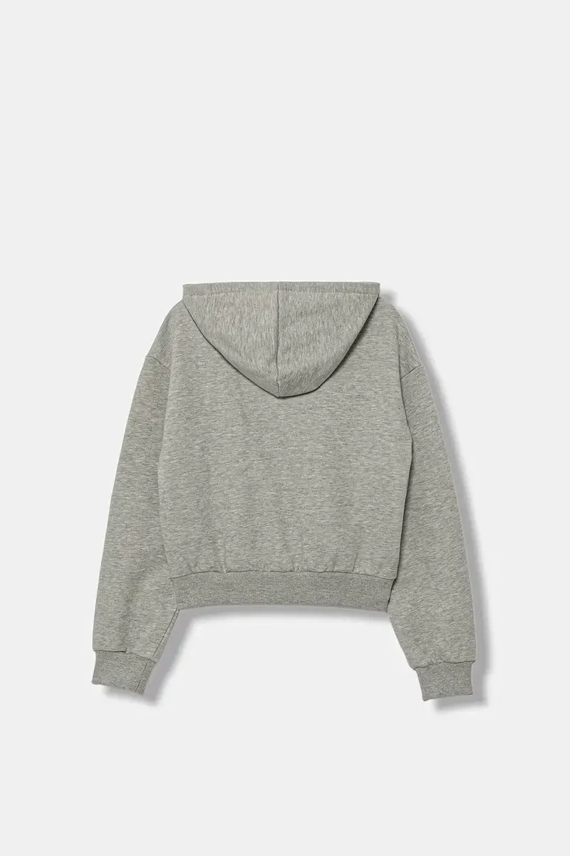 felpa per bambini Van-Archy Label Zip colore grigio con cappuccio con applicazione VN000PPJ02F1 miniatura 2