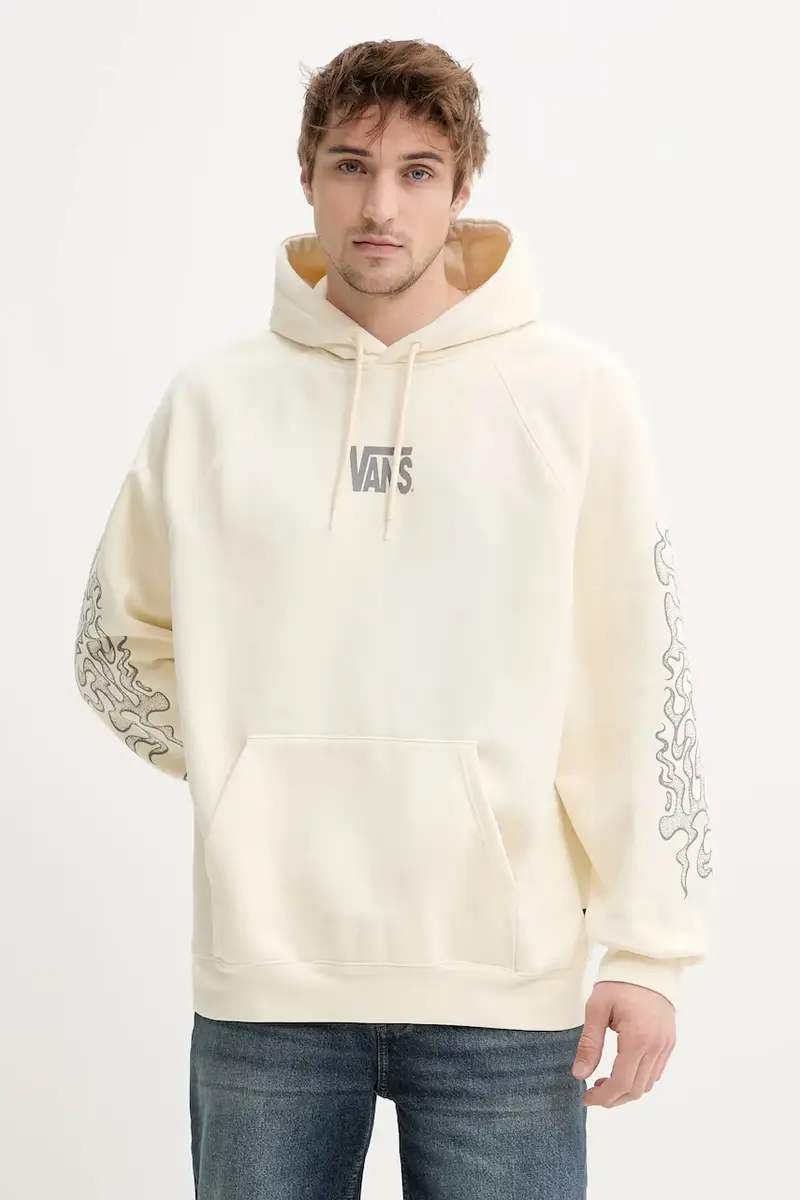 felpa uomo colore beige con cappuccio VN000M2QC9F1