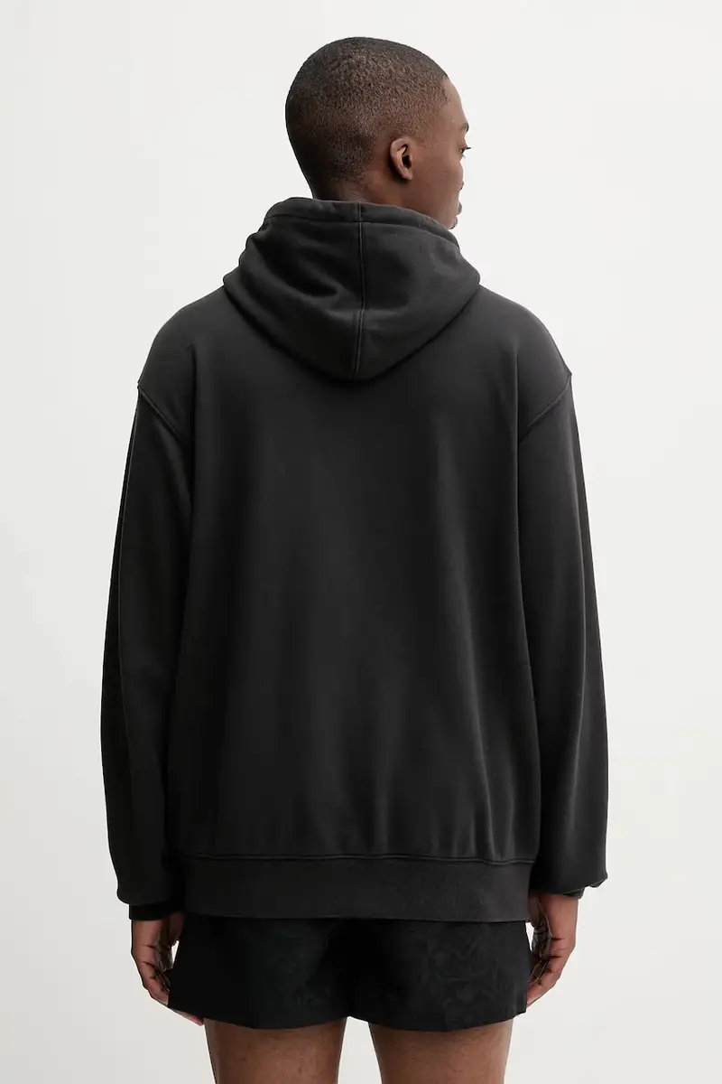 felpa uomo colore nero con cappuccio con applicazione VN000PAZBLK1 miniatura 3