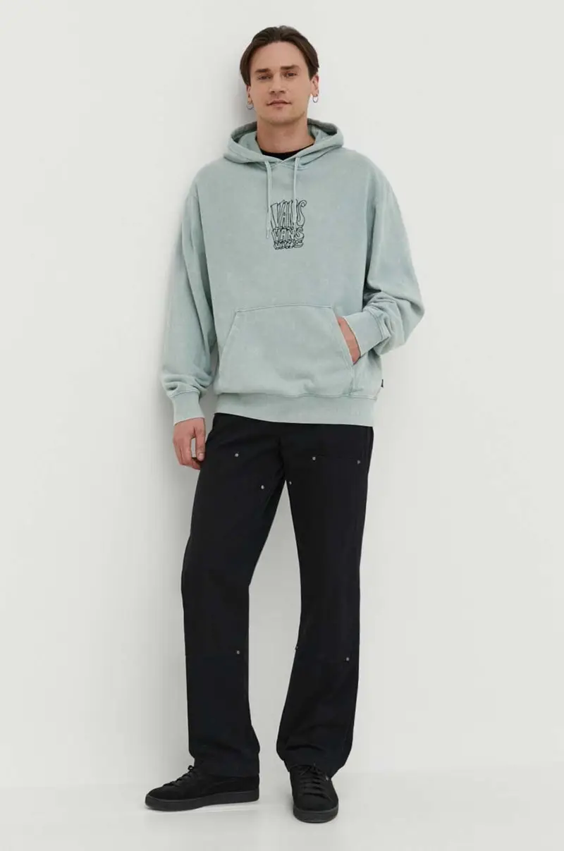 felpa uomo colore verde con cappuccio