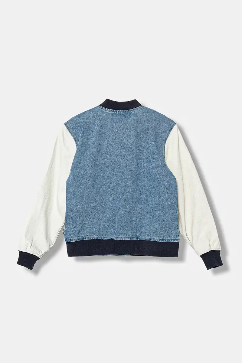 giacca bomber bambini Denim Baseball Jacket colore blu VN000PXMCDX1 miniatura 2