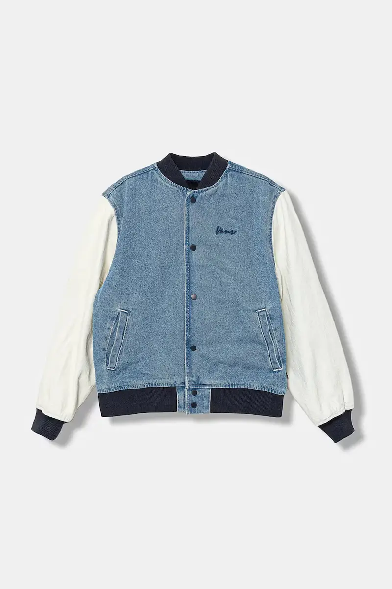 giacca bomber bambini Denim Baseball Jacket colore blu VN000PXMCDX1
