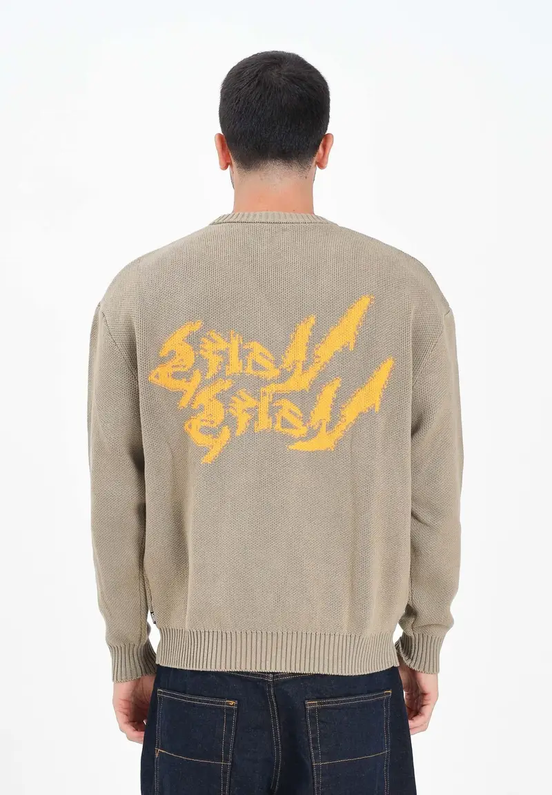 Maglioncino girocollo Raw Instinct Mirror beige da uomo miniatura 3