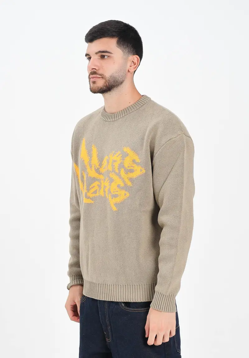 Maglioncino girocollo Raw Instinct Mirror beige da uomo