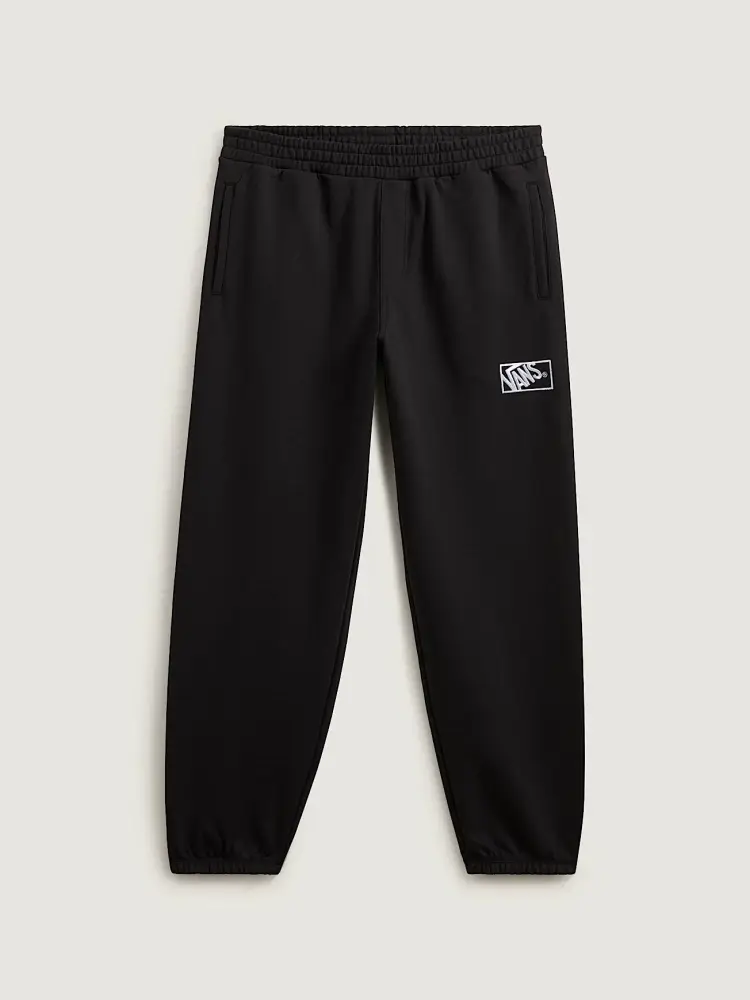 pantalone tuta in cotone nero con micro logo