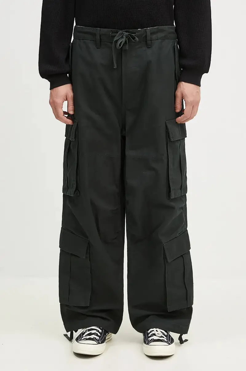 pantaloni in cotone Premium Classics LX Baggy Cargo Pant colore verde VN000HMYD6P1 Turchese