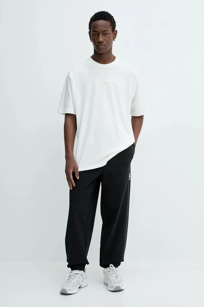 pantaloni tuta di cotone uomo colore nero con applicazione VN000RAXBLK1 miniatura 2