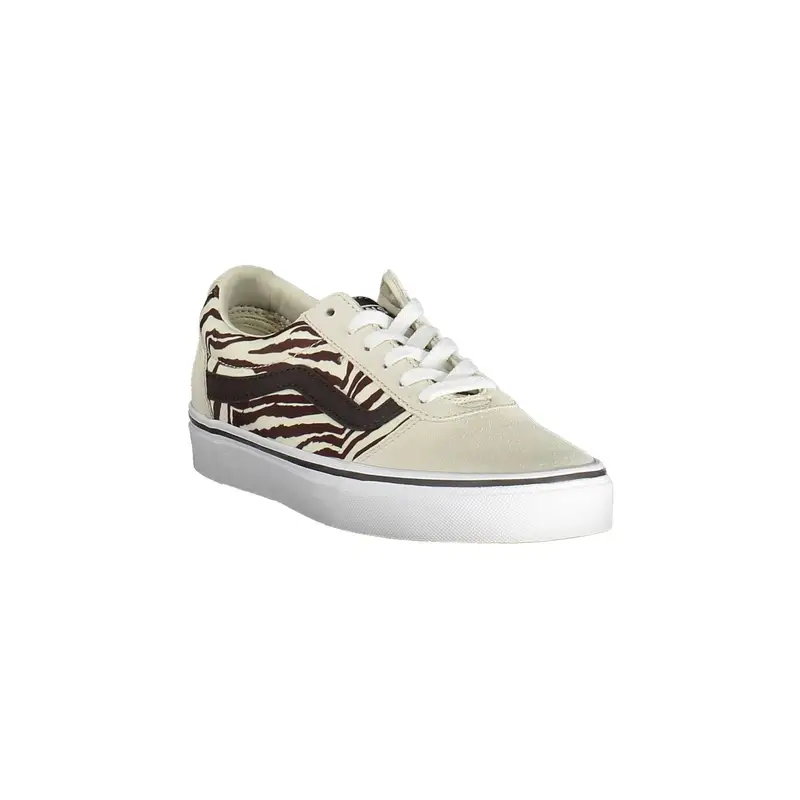 Scarpe Sneakers Donna Beige con Lacci e Logo miniatura 2