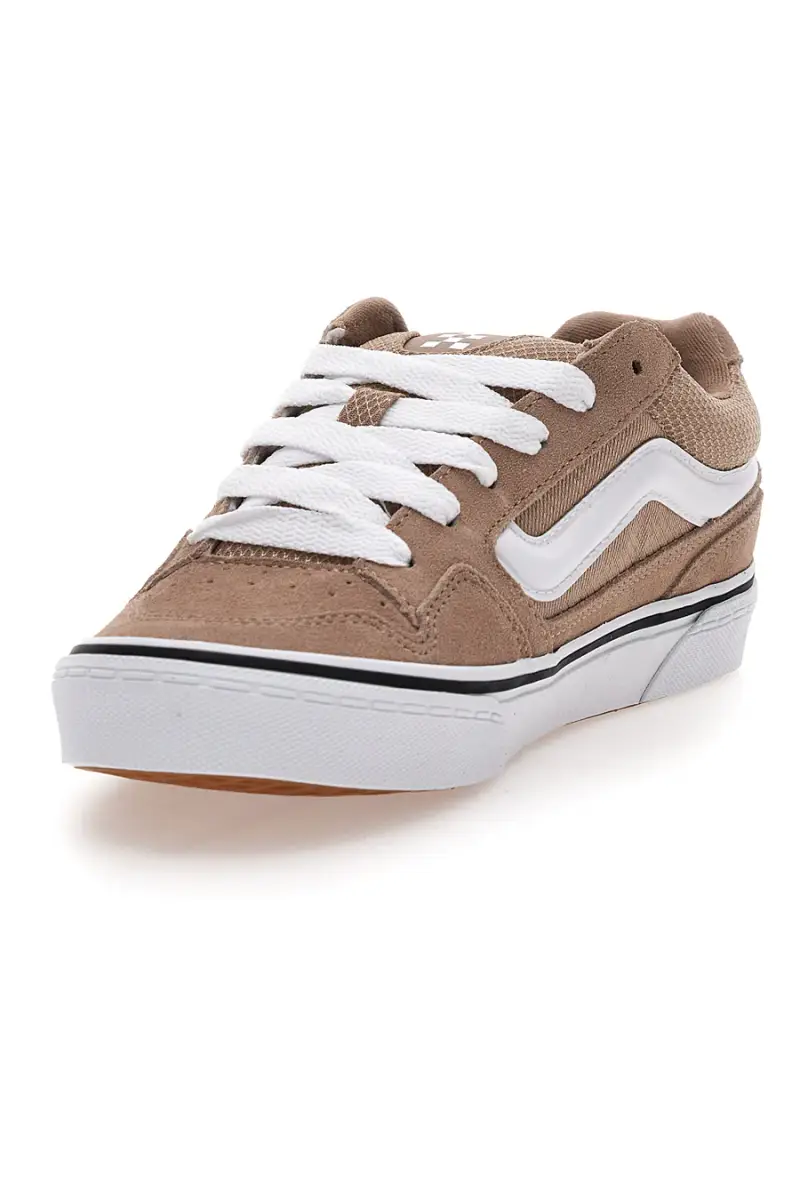 Sneakers beige in suede con dettagli bianchi Vans Caldrone [TAUPE] miniatura 3