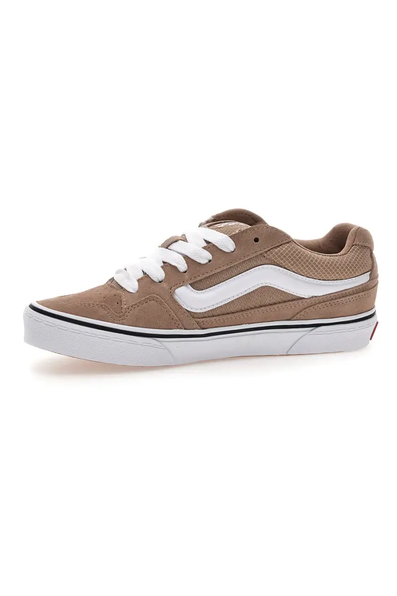 Sneakers beige in suede con dettagli bianchi Vans Caldrone [TAUPE] miniatura 4