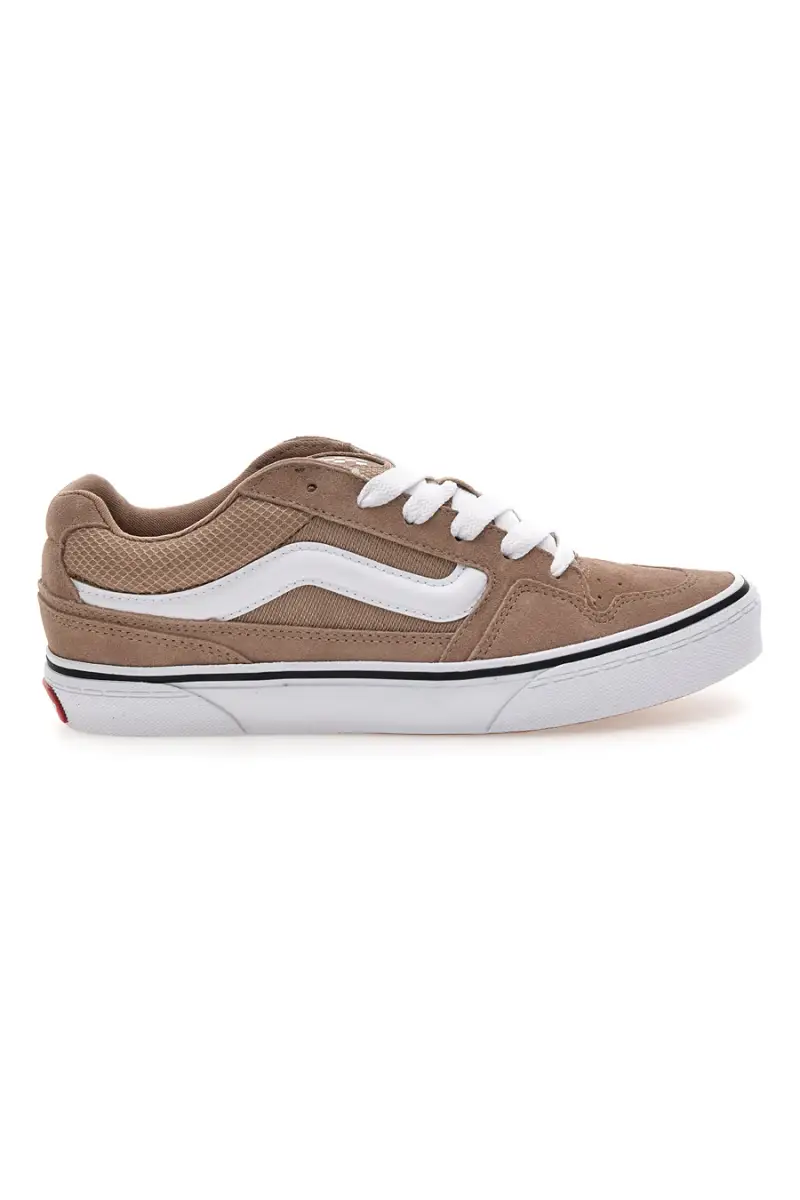 Sneakers beige in suede con dettagli bianchi Vans Caldrone [TAUPE]