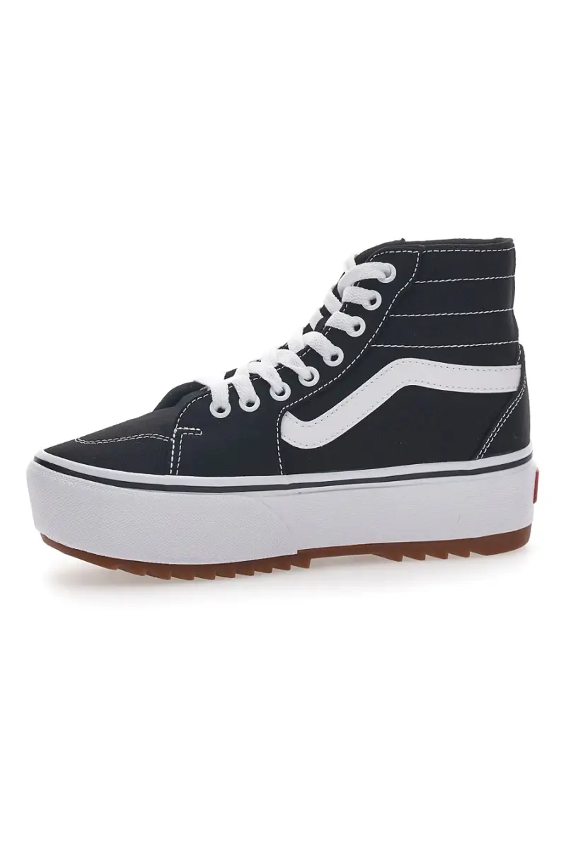 Sneakers con Flatform Nere e Bianche Vans Hi Tapered [NERO] miniatura 4