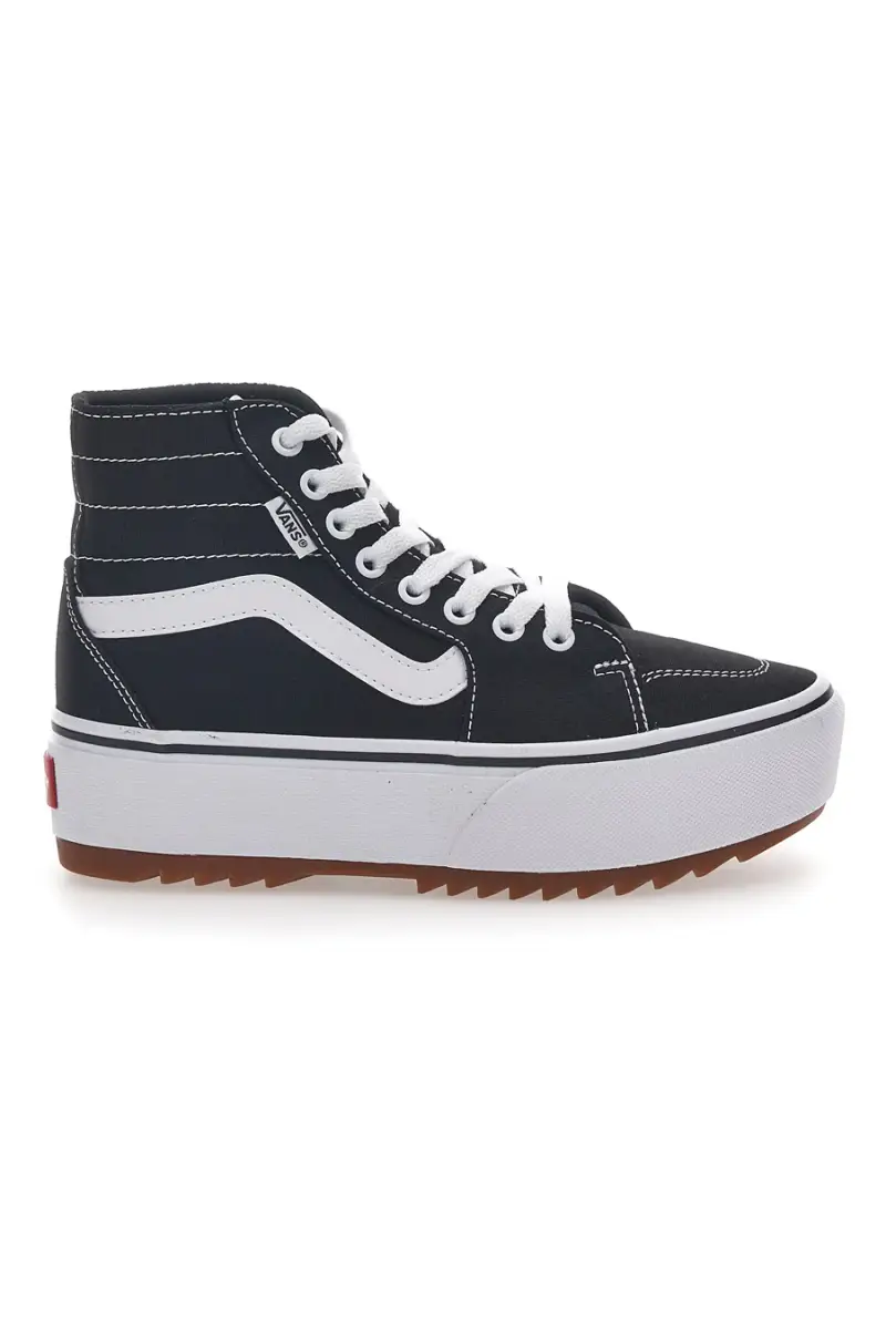 Sneakers con Flatform Nere e Bianche Vans Hi Tapered [NERO]