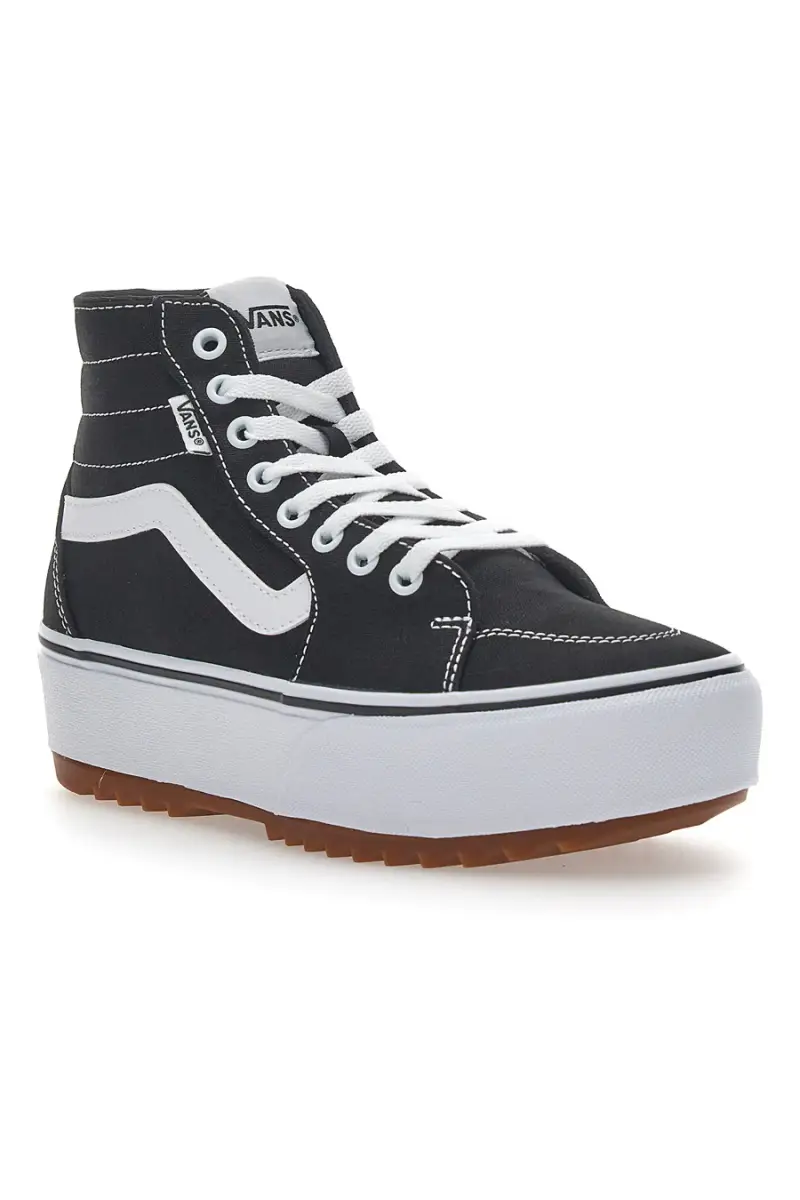 Sneakers con Flatform Vans Hi Tapere Nere e Bianche [NERO] miniatura 2