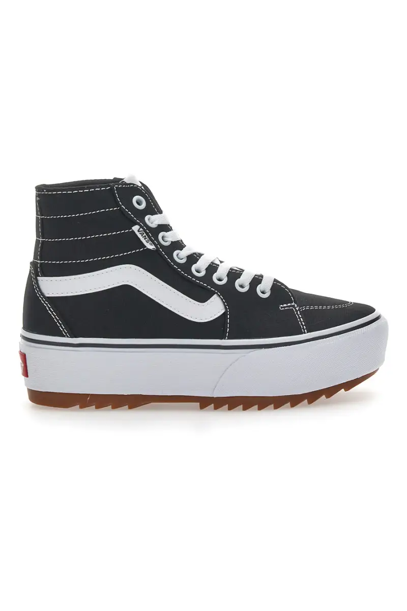 Sneakers con Flatform Vans Hi Tapere Nere e Bianche [NERO]