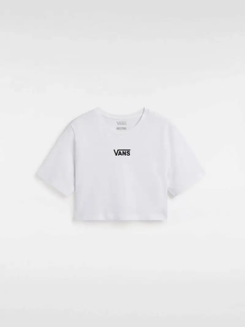 Vans tshirt bianca donna crop in cotone mini logo sul petto