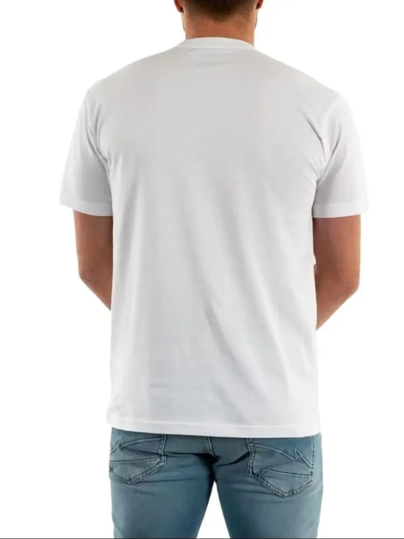 Vans tshirt bianca uomo in cotone logo frontale miniatura 2