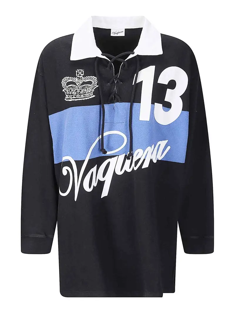 Maglia da rugby da donna lavorata a maglia Nero