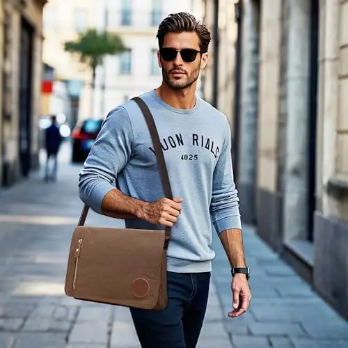 VARLIVOO Borsa a tracolla Uomo Grigio 3713923 miniatura 2