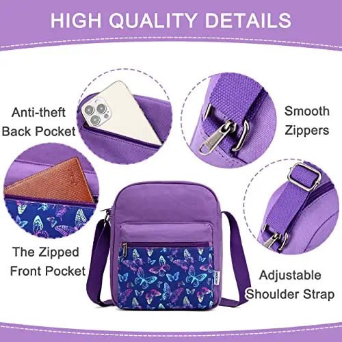 VASCHY Borsa Bambina, Borsetta Bambina Borsa Tracolla Bambina Borsetta Ragazza con Animali Borse Donna Tracolla con miniatura 3