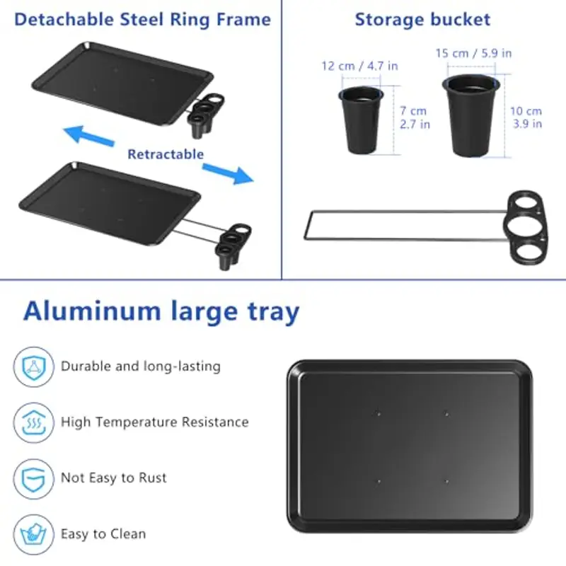 Vassoio di parrucchiere, Carrello per vassoi da salone con piattaforma portaoggetti, vassoio per tatuaggi in alluminio con carrello a ruote regolabile in altezza miniatura 3