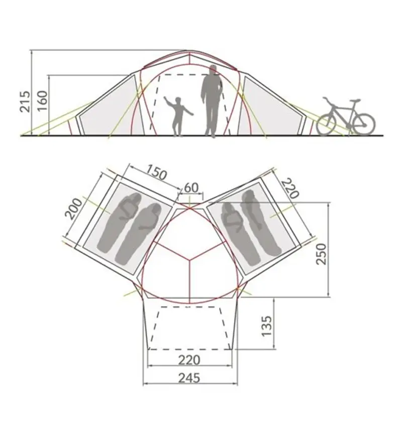 Badawi 4P - tenda da campeggio Beige