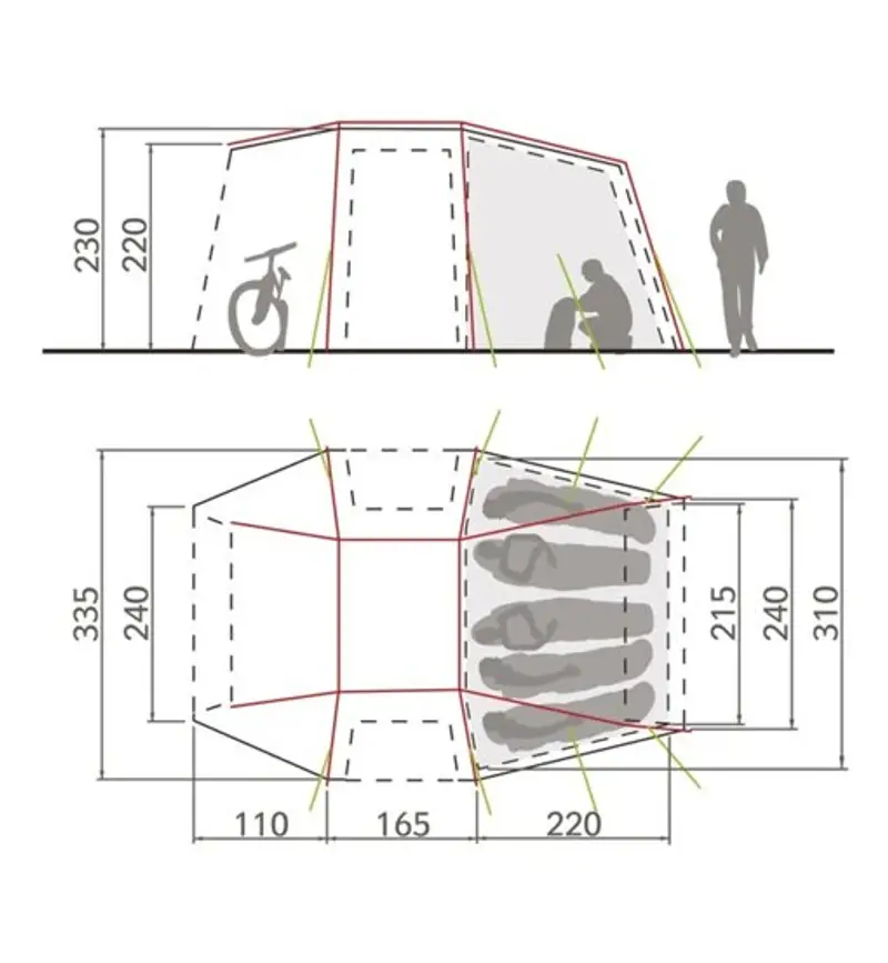 Drive Van XT 5P - tenda preingresso per camper Beige