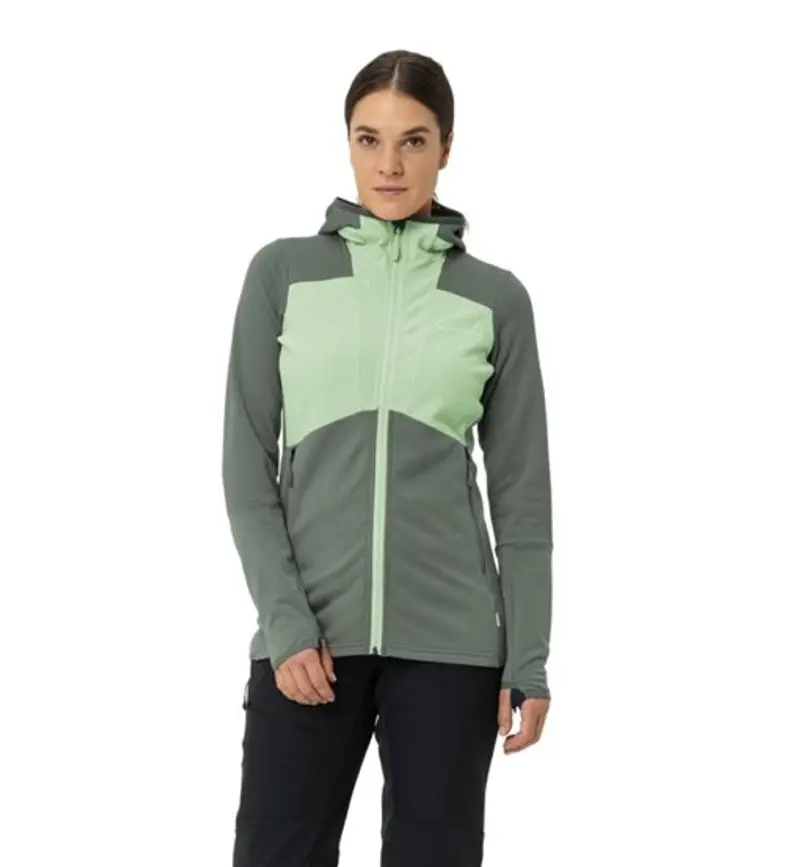Monviso Hooded Grid W - felpa in pile - donna Green