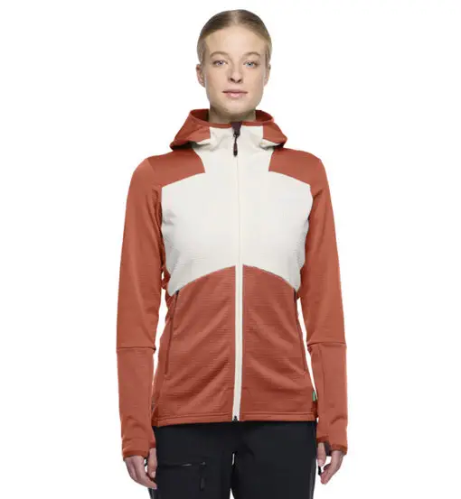 Monviso Hooded Grid W - felpa in pile - donna Orange