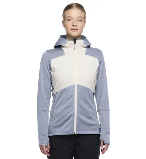 Monviso Hooded Grid W - felpa in pile - donna Violet