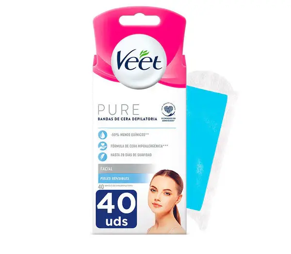 Pure Strisce di cera per il viso Pelli sensibili 40 U