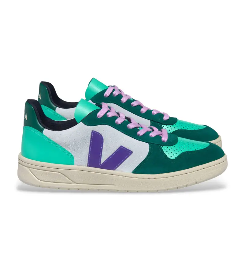 per donna. VX0303670 Sneakers in pelle verde V-10 (37), Basso, Stringhe, Casual
