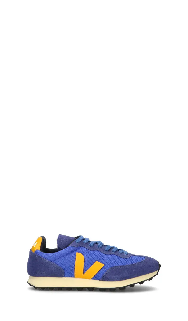 Sneaker uomo blu/gialla in pelle Vario