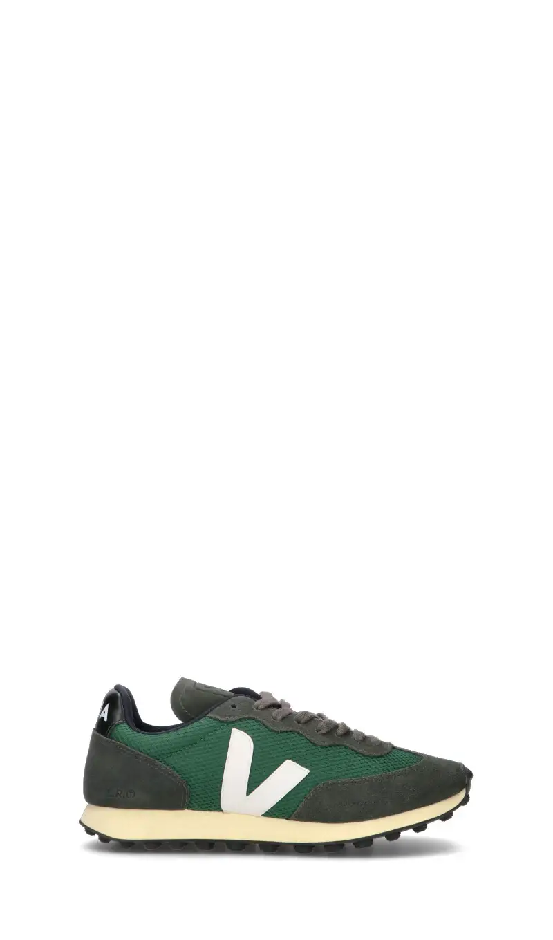 Sneaker uomo grigia/verde in pelle Vario
