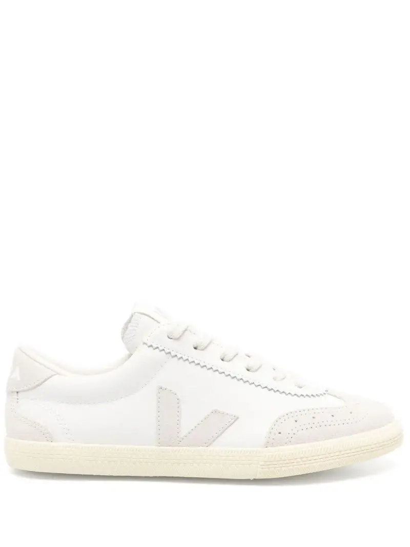 Sneakers Bianche in Pelle con Inserti Scamosciati Bianco