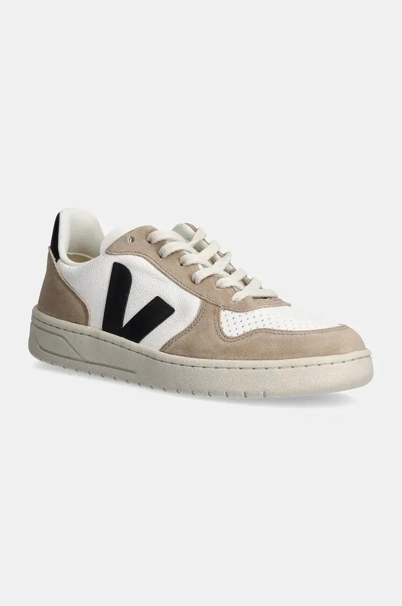 sneakers in pelle colore beige Bianco