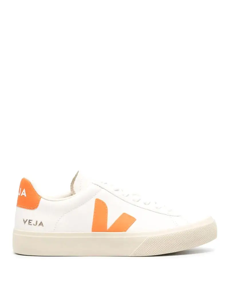 Sneakers in pelle con logo Bianco