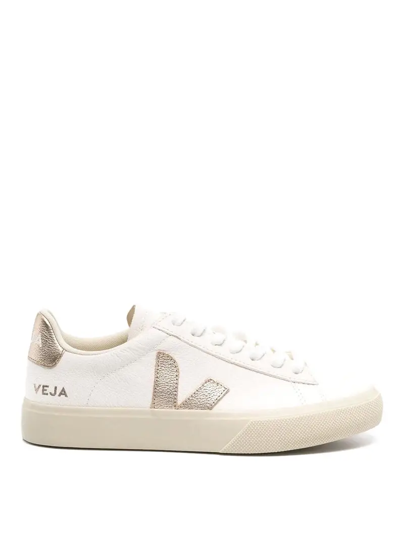 Sneakers in pelle con logo Bianco