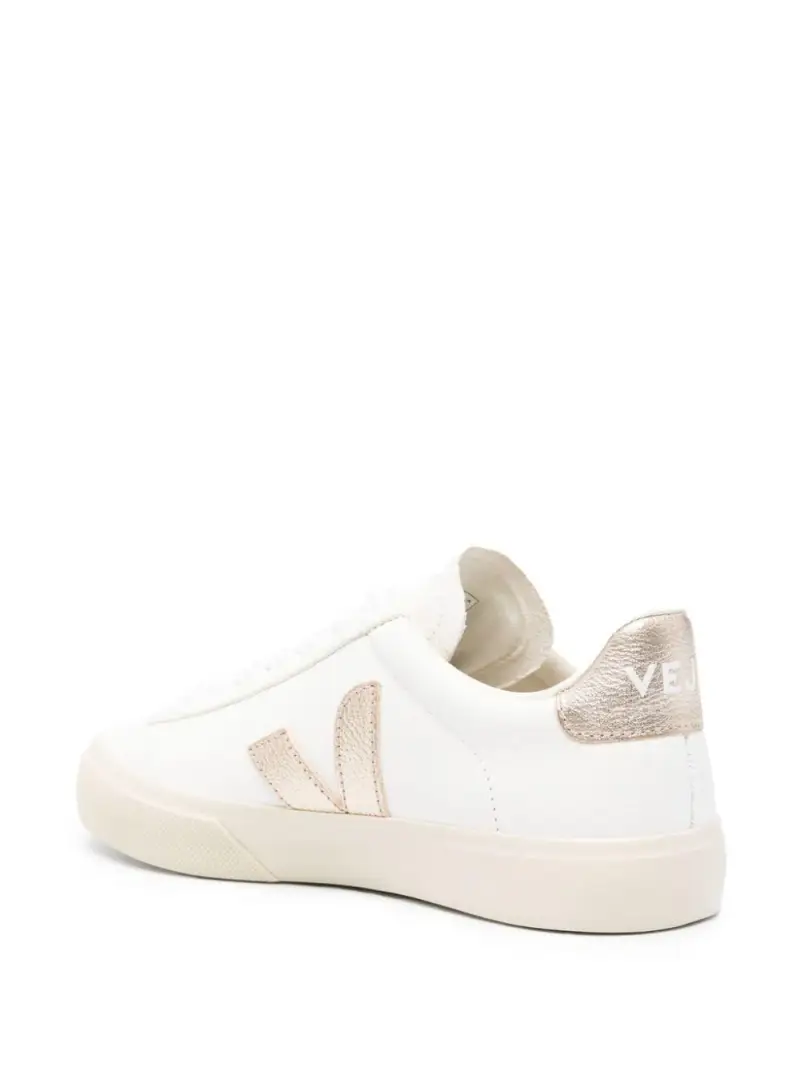 Sneakers in Pelle con Suola Piatta Bianco miniatura 3