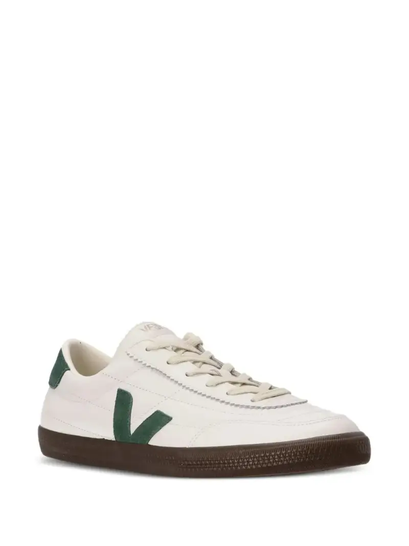 Veja Sneakers Campo bianco e verde in pelle ChromeFree® miniatura 3