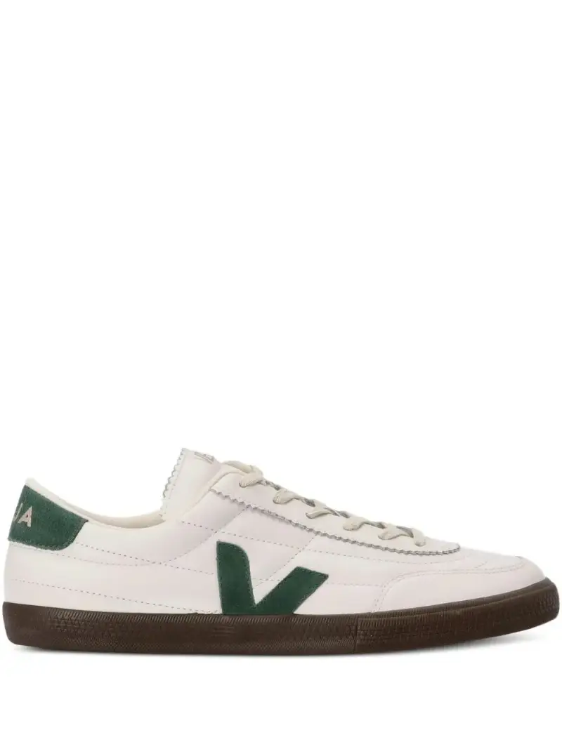 Veja Sneakers Campo bianco e verde in pelle ChromeFree®