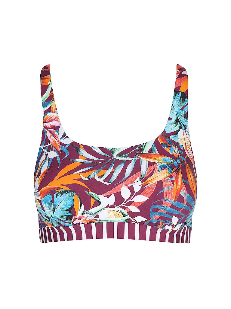 Bikinioberteil da donna a bustier rosso scuro | 34