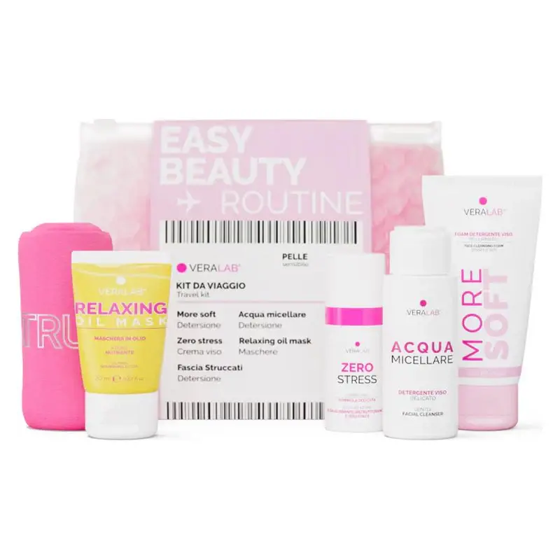 Easy Beauty Routine Pelle Sensibile - Kit Travel Completo Per La Cura Del Viso