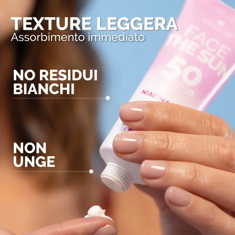 Solari FACE THE SUN NIACINAMIDE - Crema viso SPF50 con attivi sebo-control e idratanti - Protezione solare viso miniatura 4