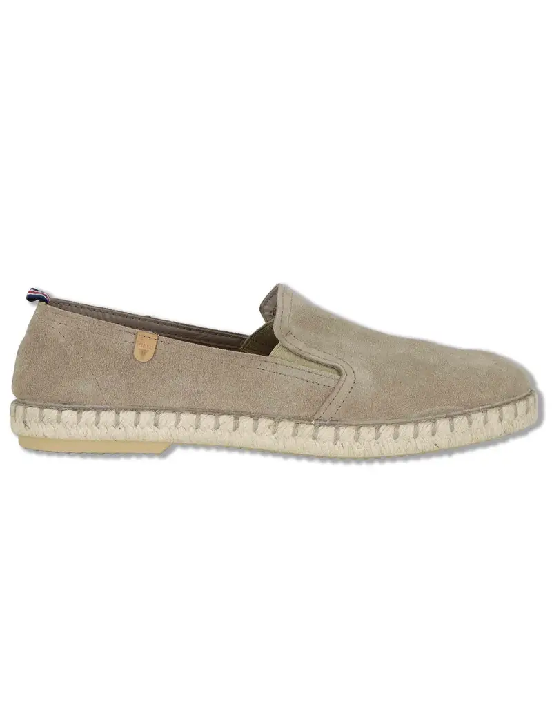 Espadrillas slip on uomo in camoscio taupe Uomo TOM 028