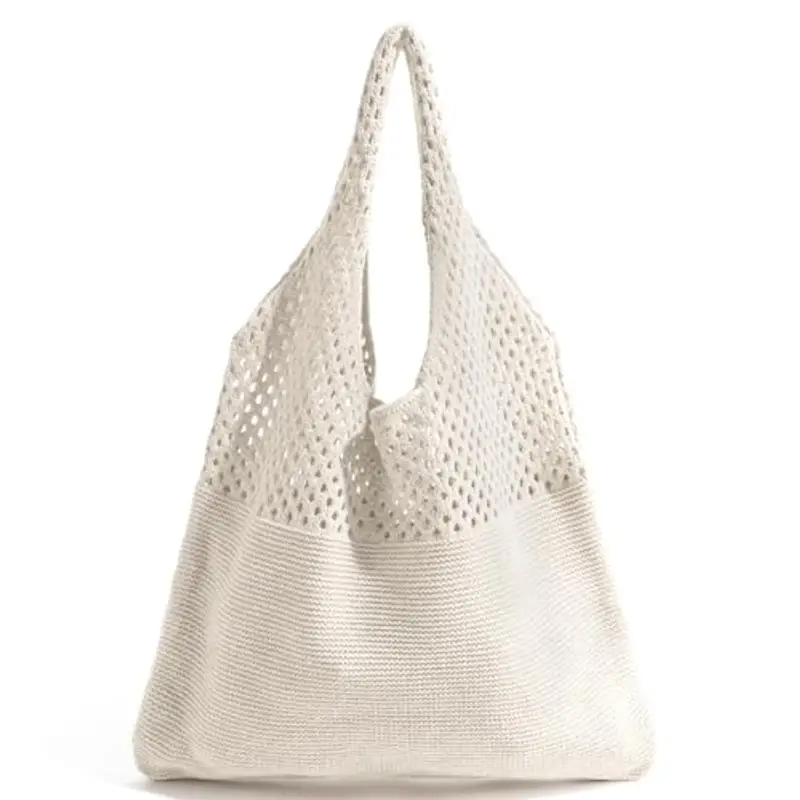 VerLuky Borsa da spiaggia?Beige tote bag da donna?Borsa intrecciata per l'estate?Stroh borse da donna boho?Borsa da spiaggia per la spiaggia?Viaggiare?Lavoro?Scuola