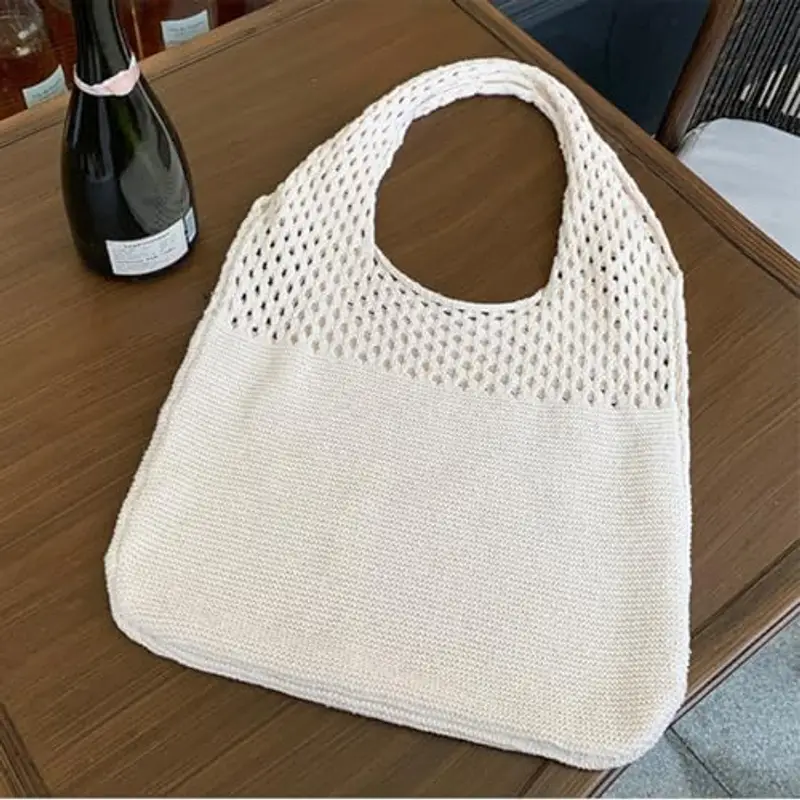 VerLuky Borsa da spiaggia?Beige tote bag da donna?Borsa intrecciata per l'estate?Stroh borse da donna boho?Borsa da spiaggia per la spiaggia?Viaggiare?Lavoro?Scuola miniatura 3