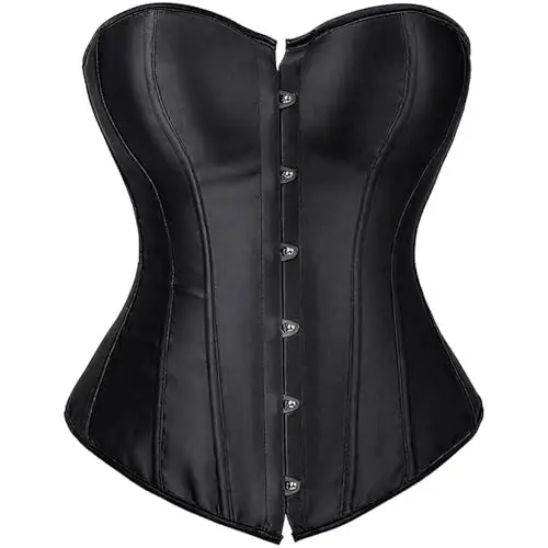 VerLuky Corsetto Donna Nero, Corpetto Nero Bustino Corsetto per Halloween Donna Gotico Vampiro Costume
